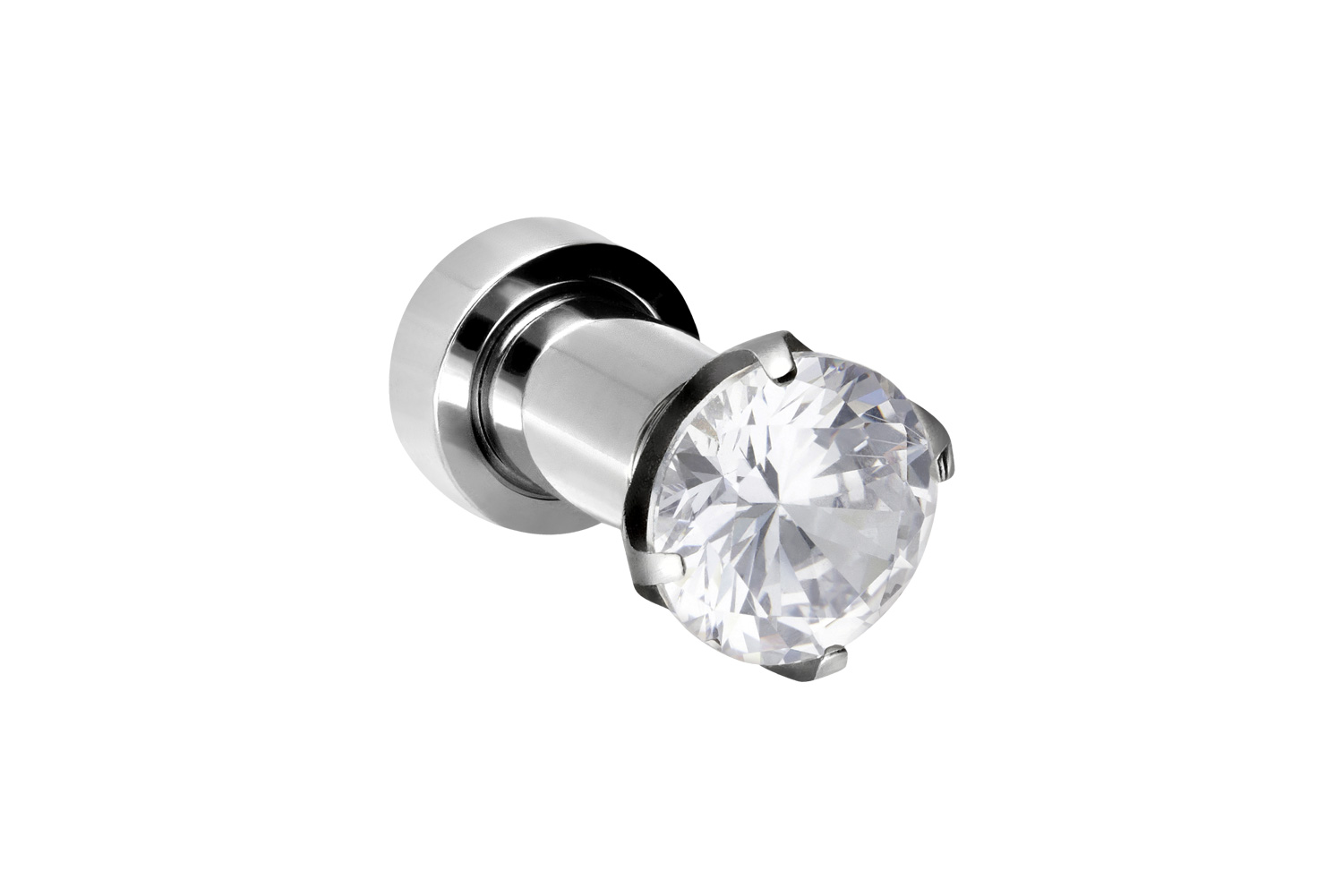 Chirurgenstahl Plug EINGEFASSTER KRISTALL von Piercingline